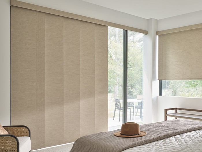 Skyline® Gliding Window Panels Fabric: Fayetteville  Color: Seashell